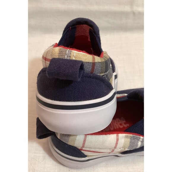Gymboree Surf Style Boys Blue & Plaid Size 4 Toddler Slip On Canvas Shoes - Picture 5 of 13